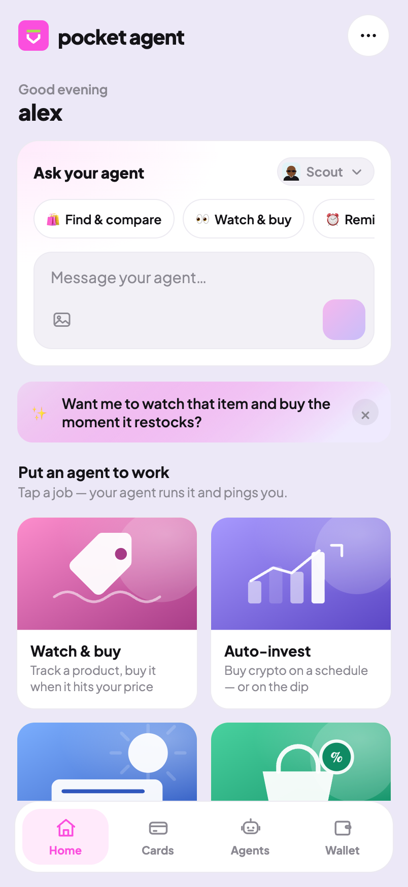 pocket agent — home
